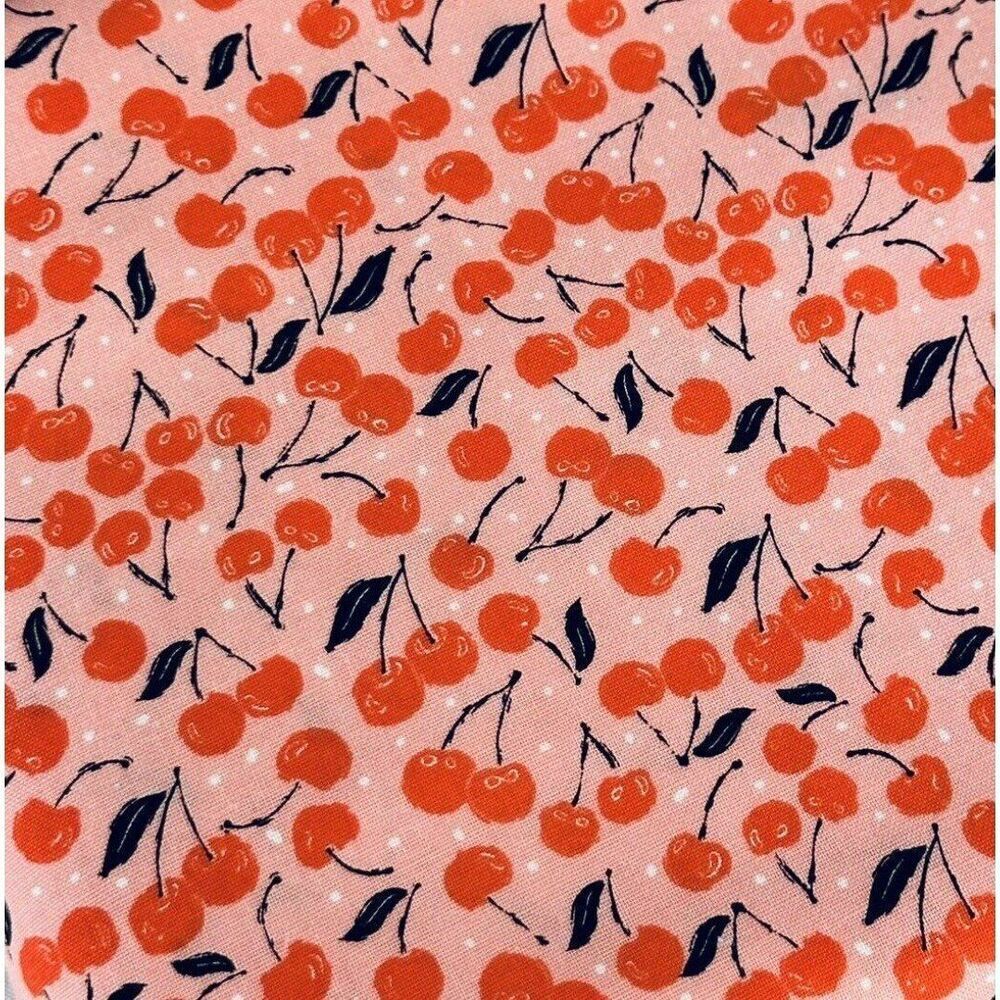All Over Cherry Fabric Pink Quilt Sewing Fabric Summertime Cherry Cotton1yd